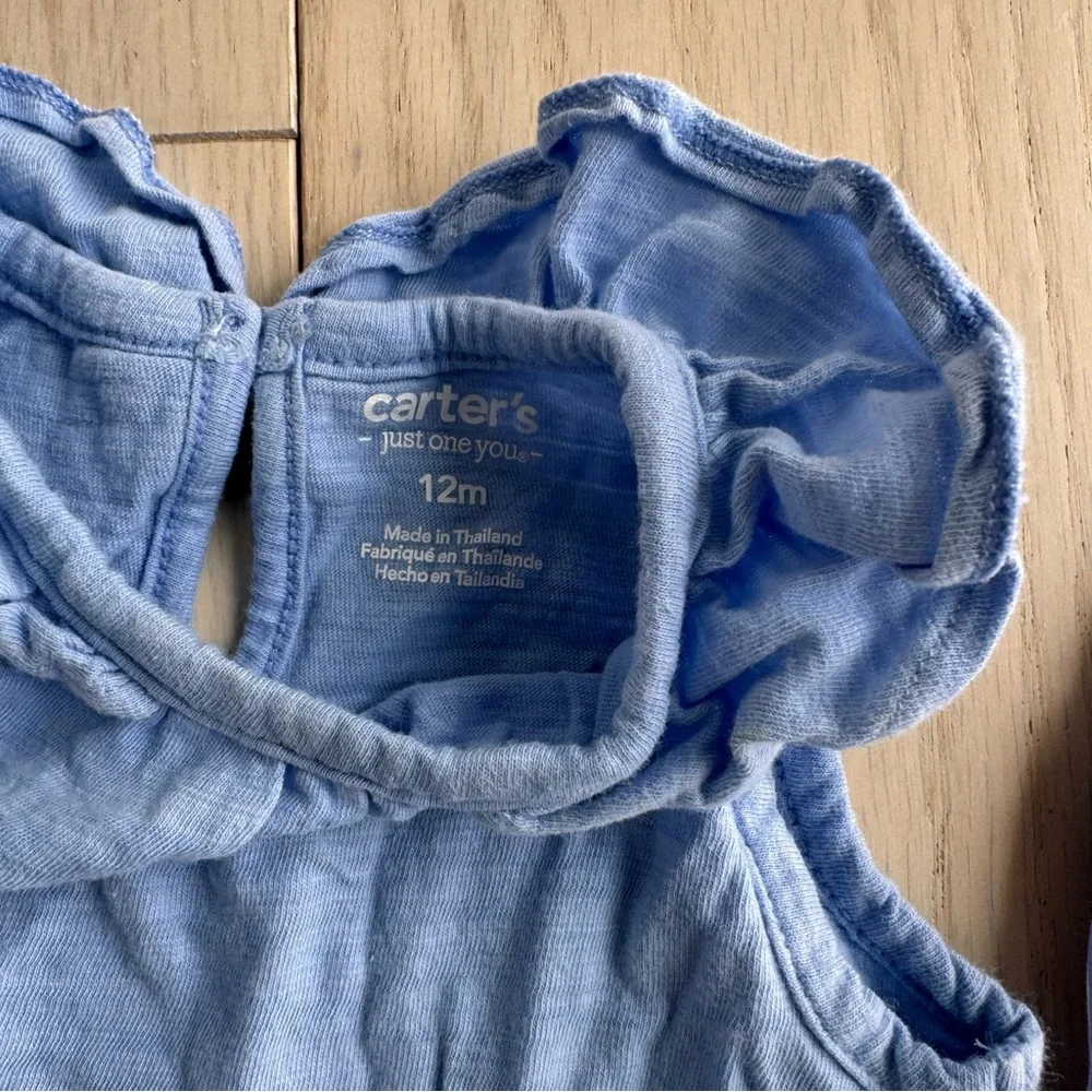 Carters Blue and Striped Kids Outfit Set 12M